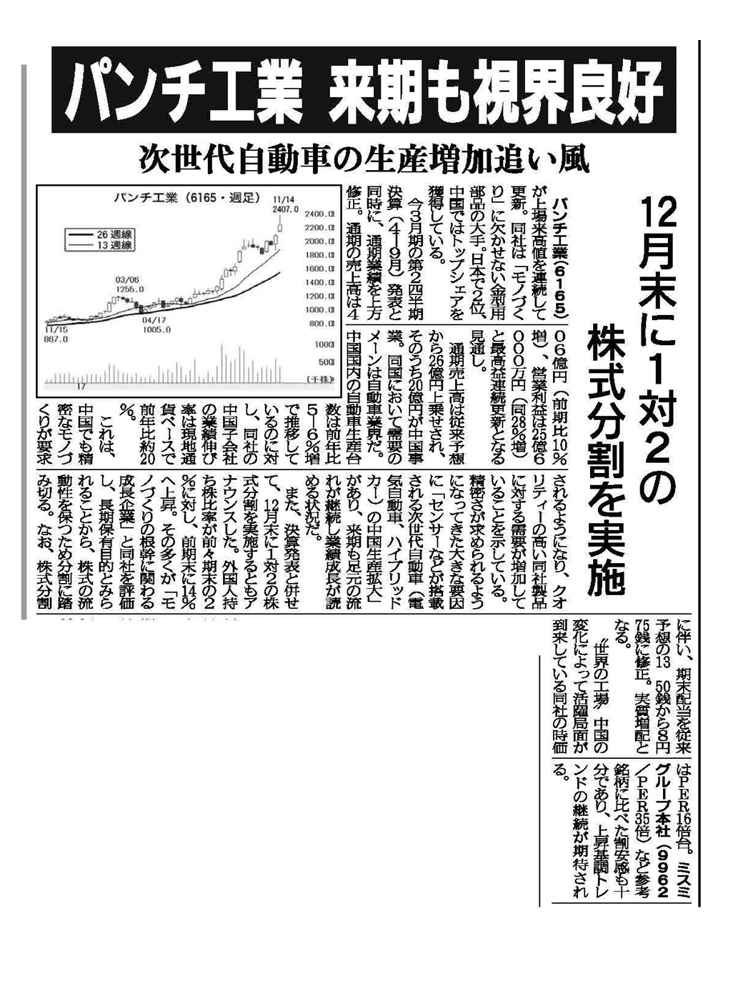 http://www.punch.co.jp/companyinfo/company2015/20171115-shokenshinbun.JPG