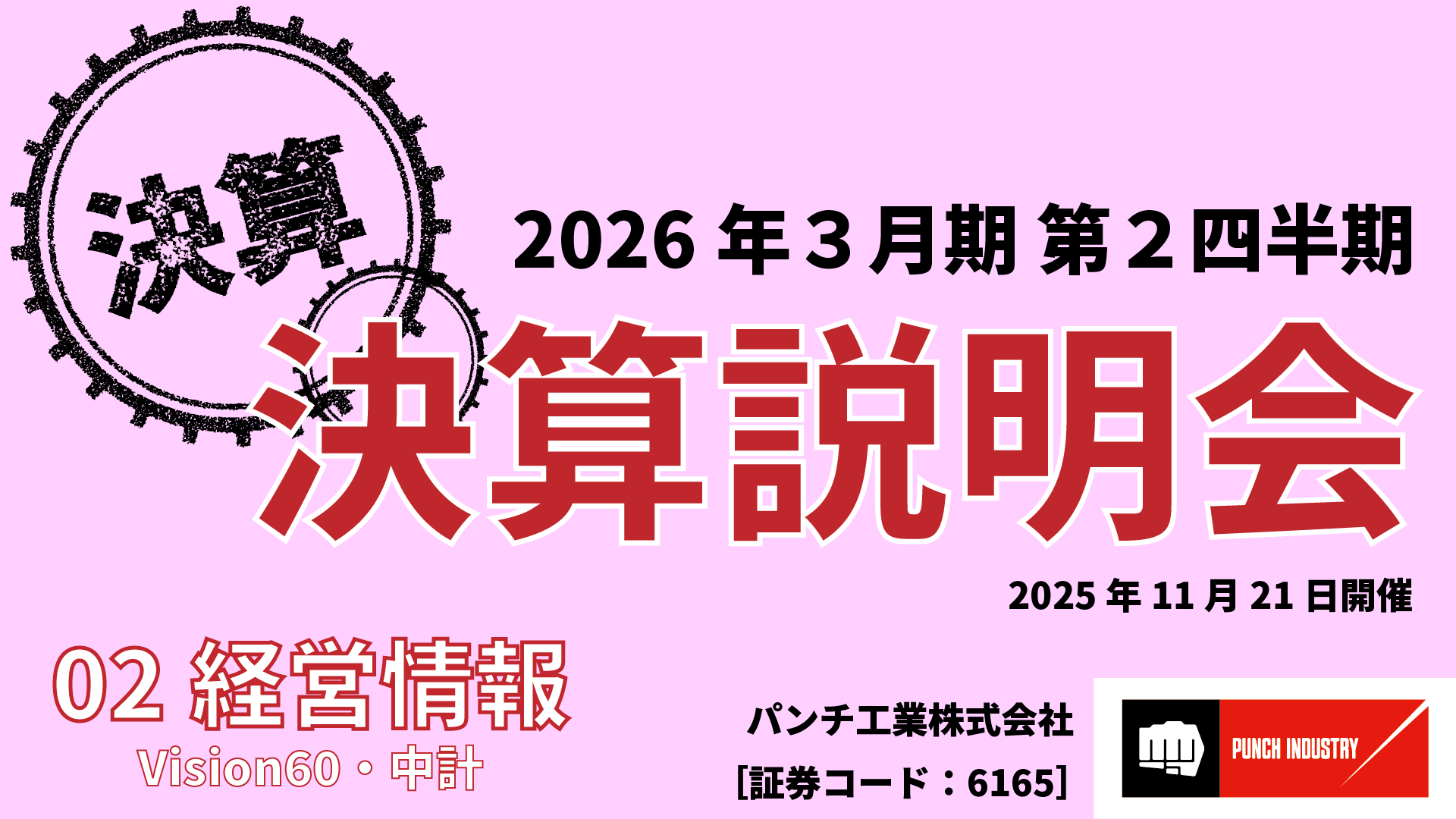 決算説明会動画② Vision60・中計編のサムネイル画像。クリックすると動画にリンクする。